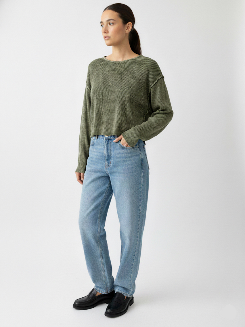 Yeşil Rahat Kalıp Triko