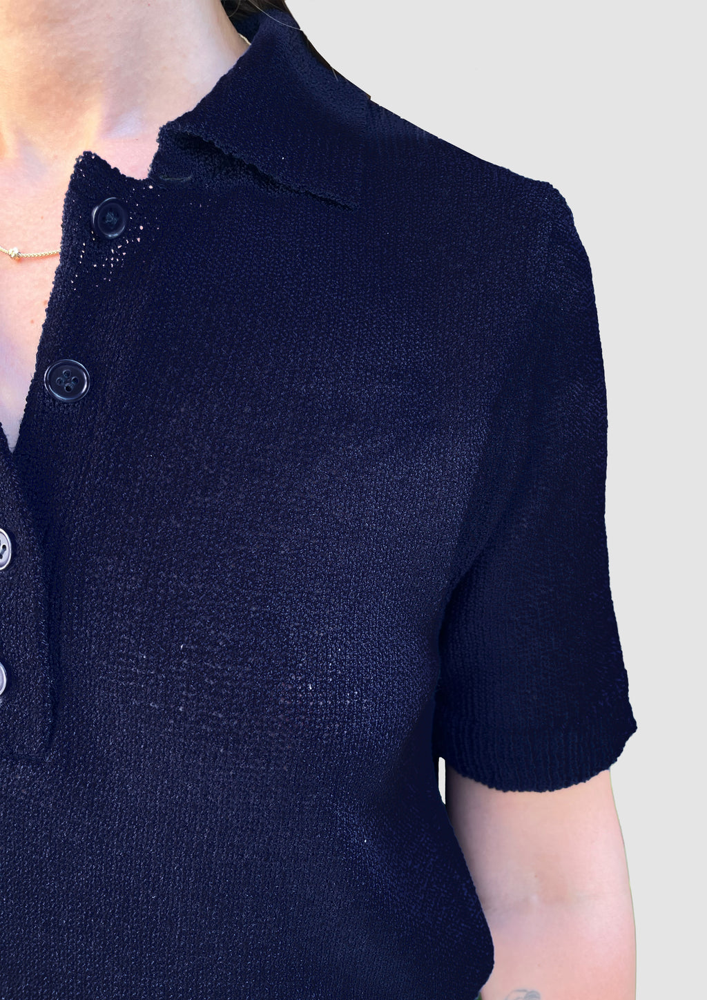 Lacivert Polo Yaka Triko Tişört