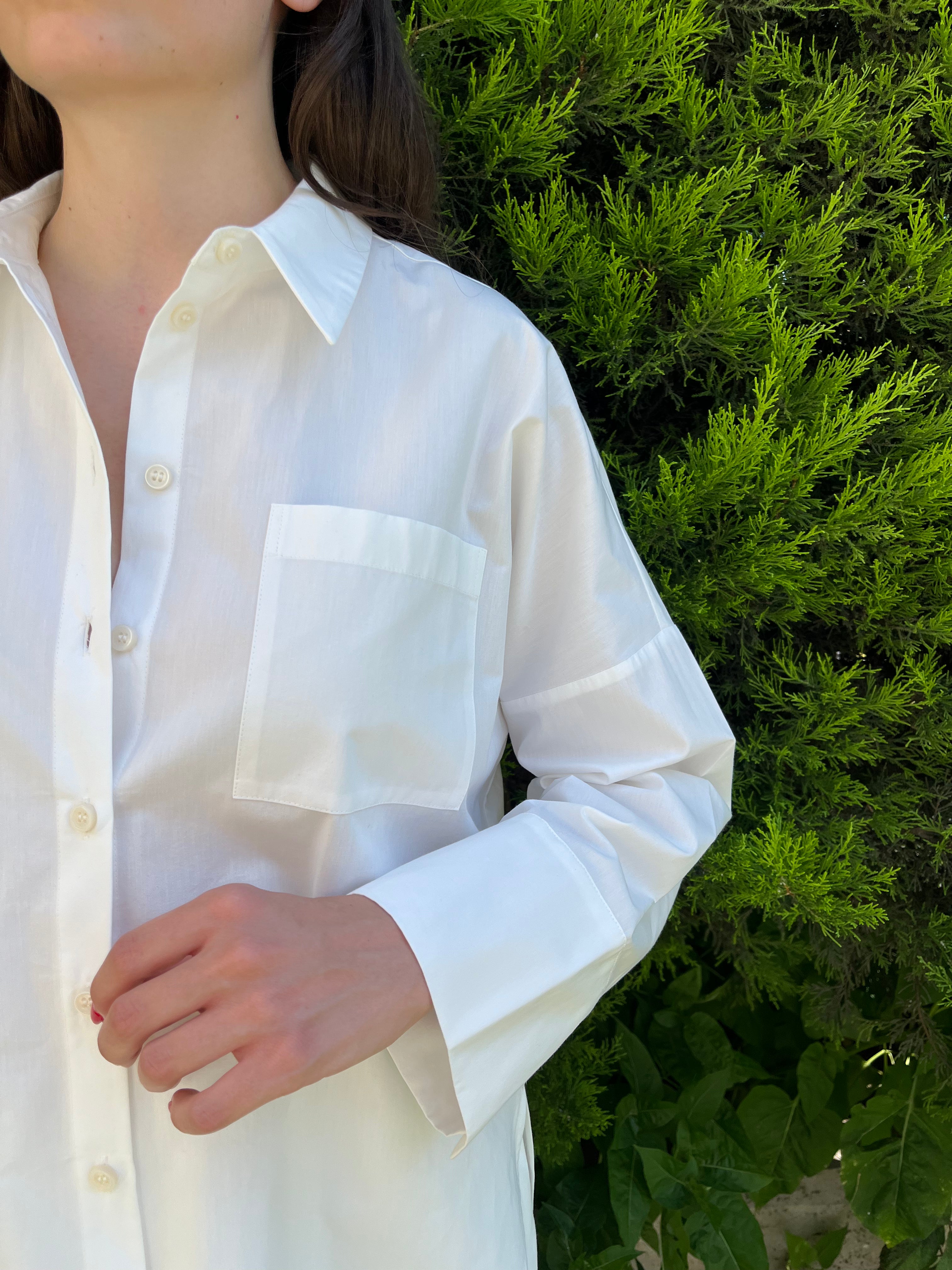 Beyaz Poplin Gömlek