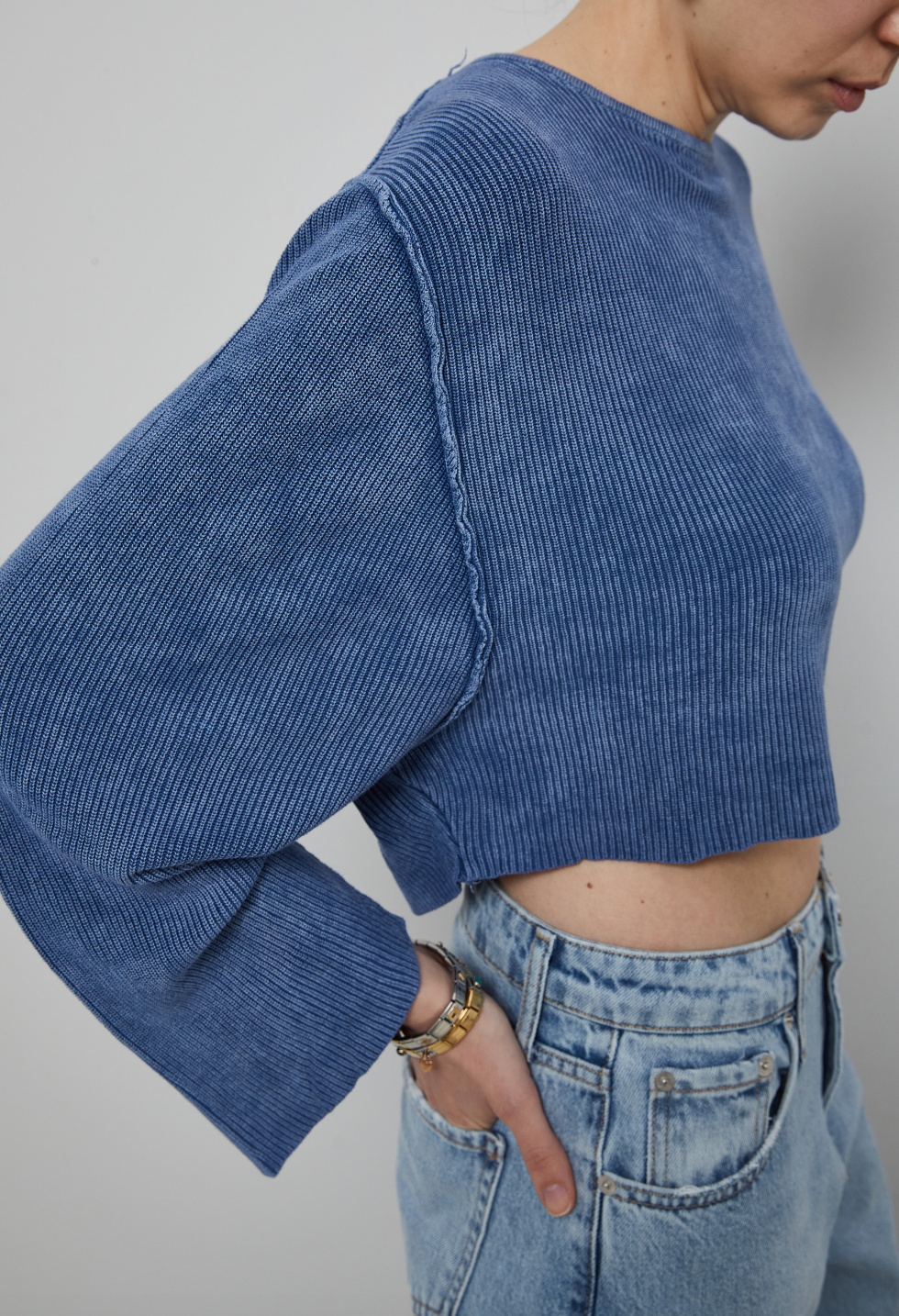 Mavi Rahat Kalıp Triko