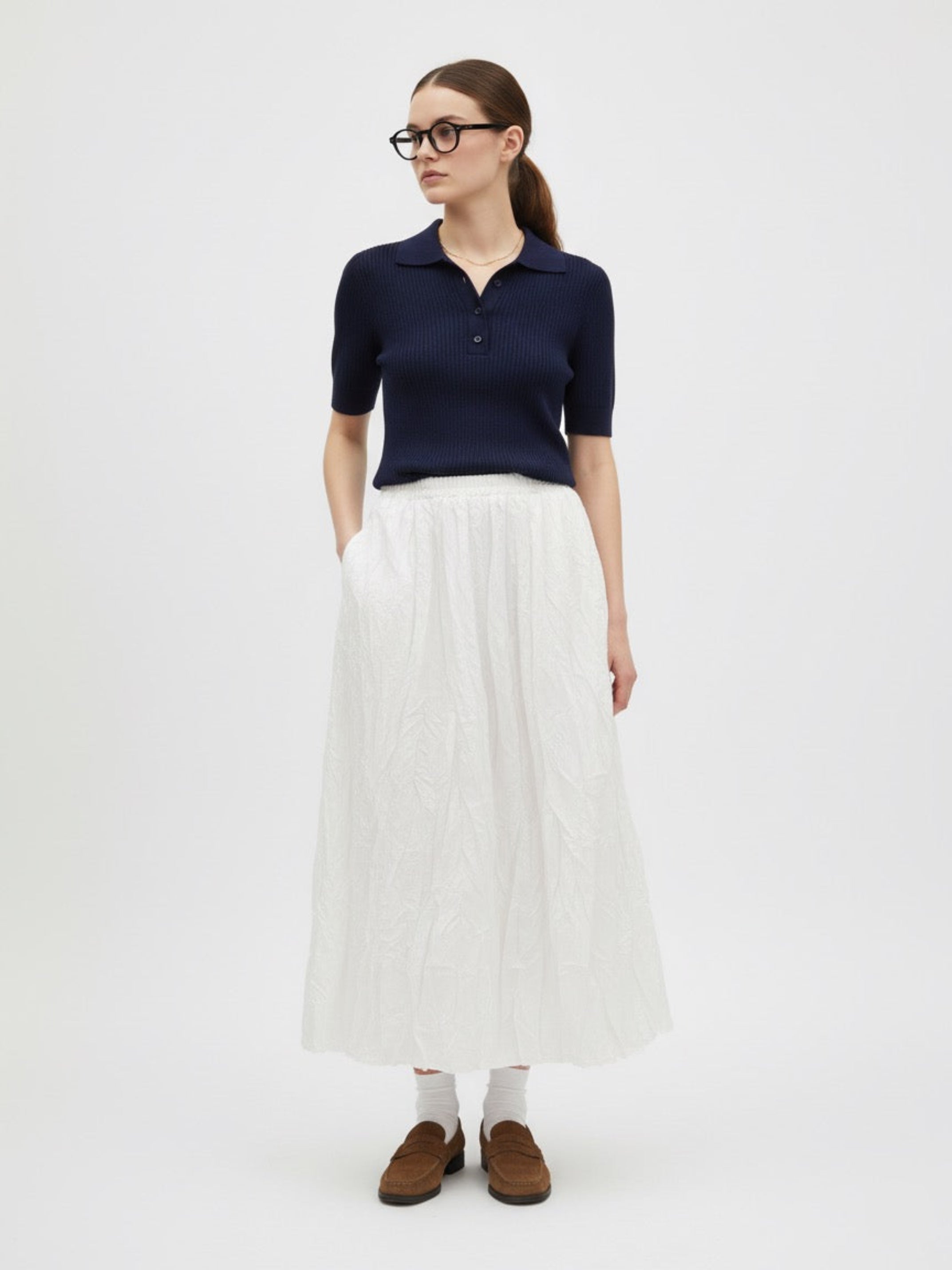 Lacivert Polo Yaka Triko Tişört