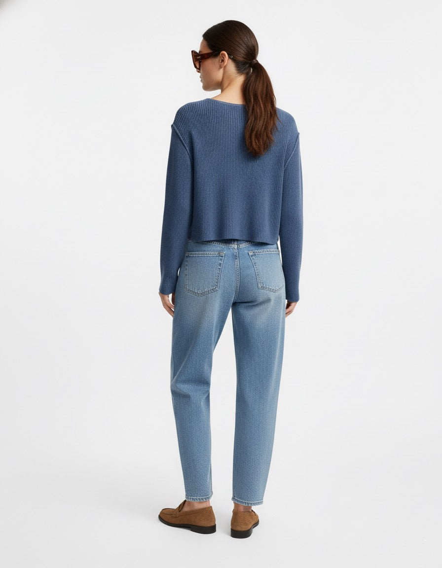 Mavi Rahat Kalıp Triko