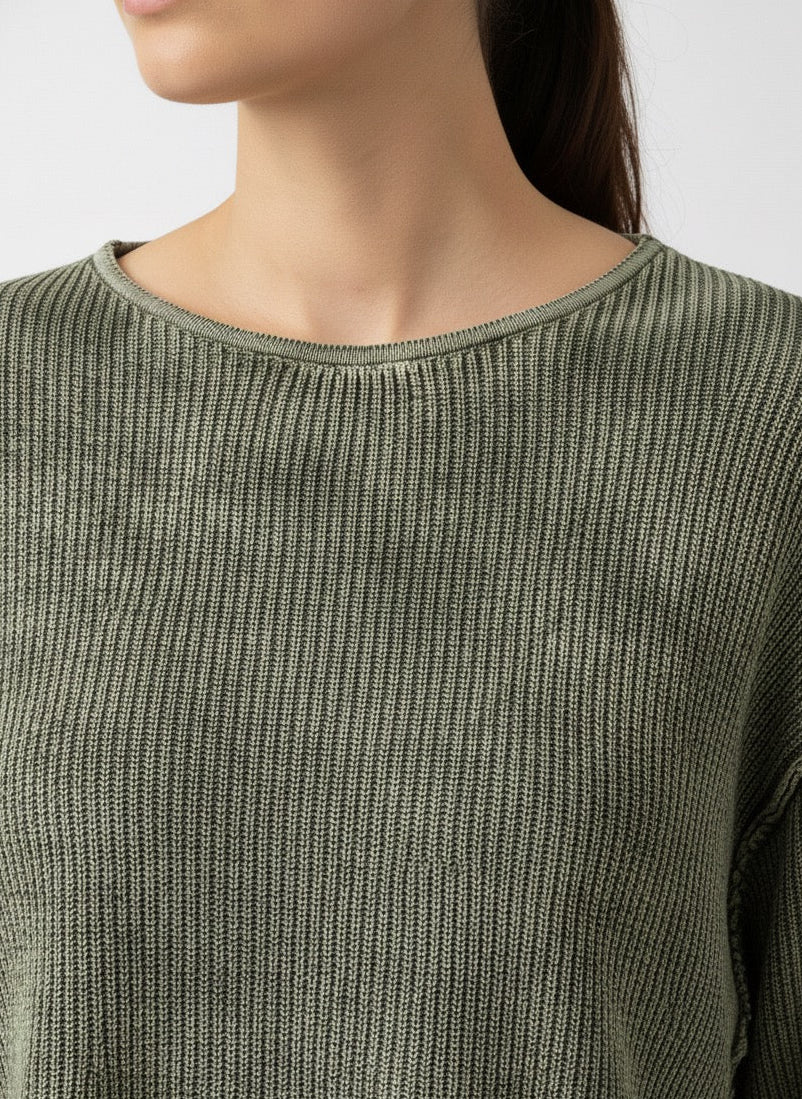 Yeşil Rahat Kalıp Triko