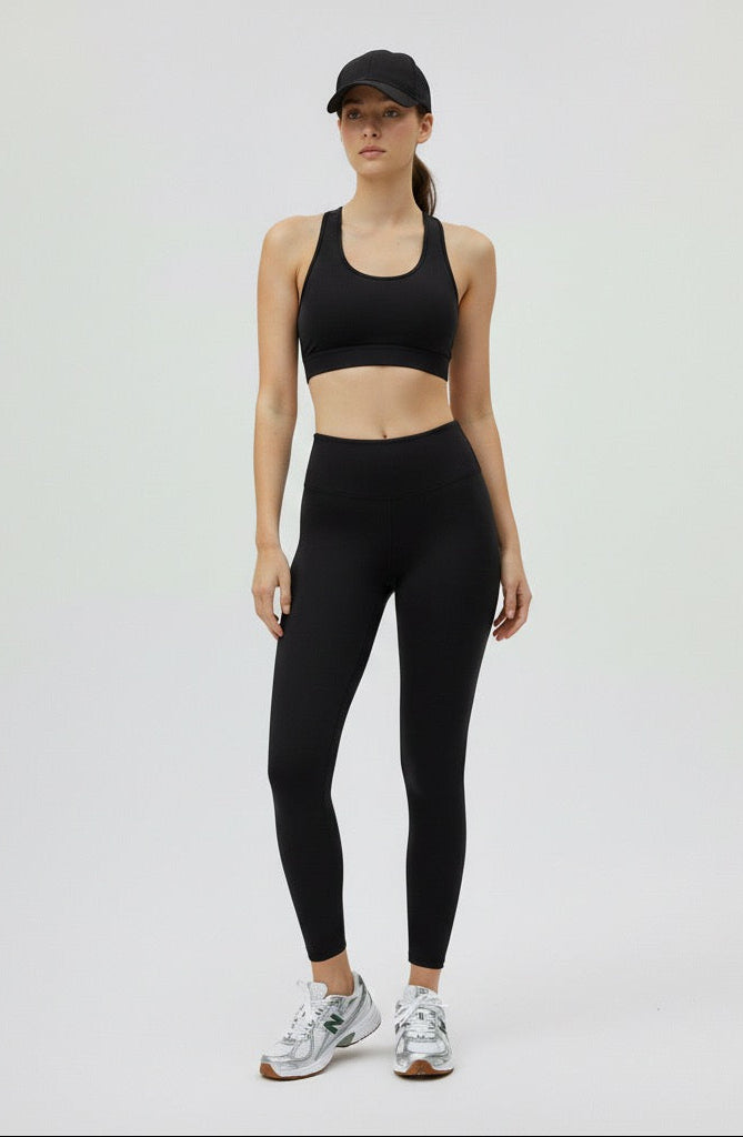 Yüksek Bel Toparlayıcı Siyah Tayt