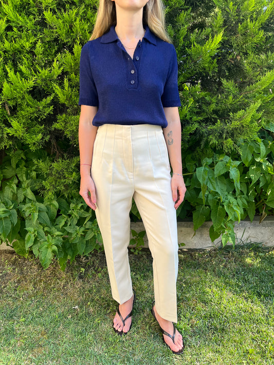 Lacivert Polo Yaka Triko Tişört