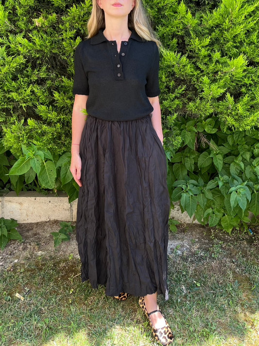 Siyah Polo Yaka Triko Tişört