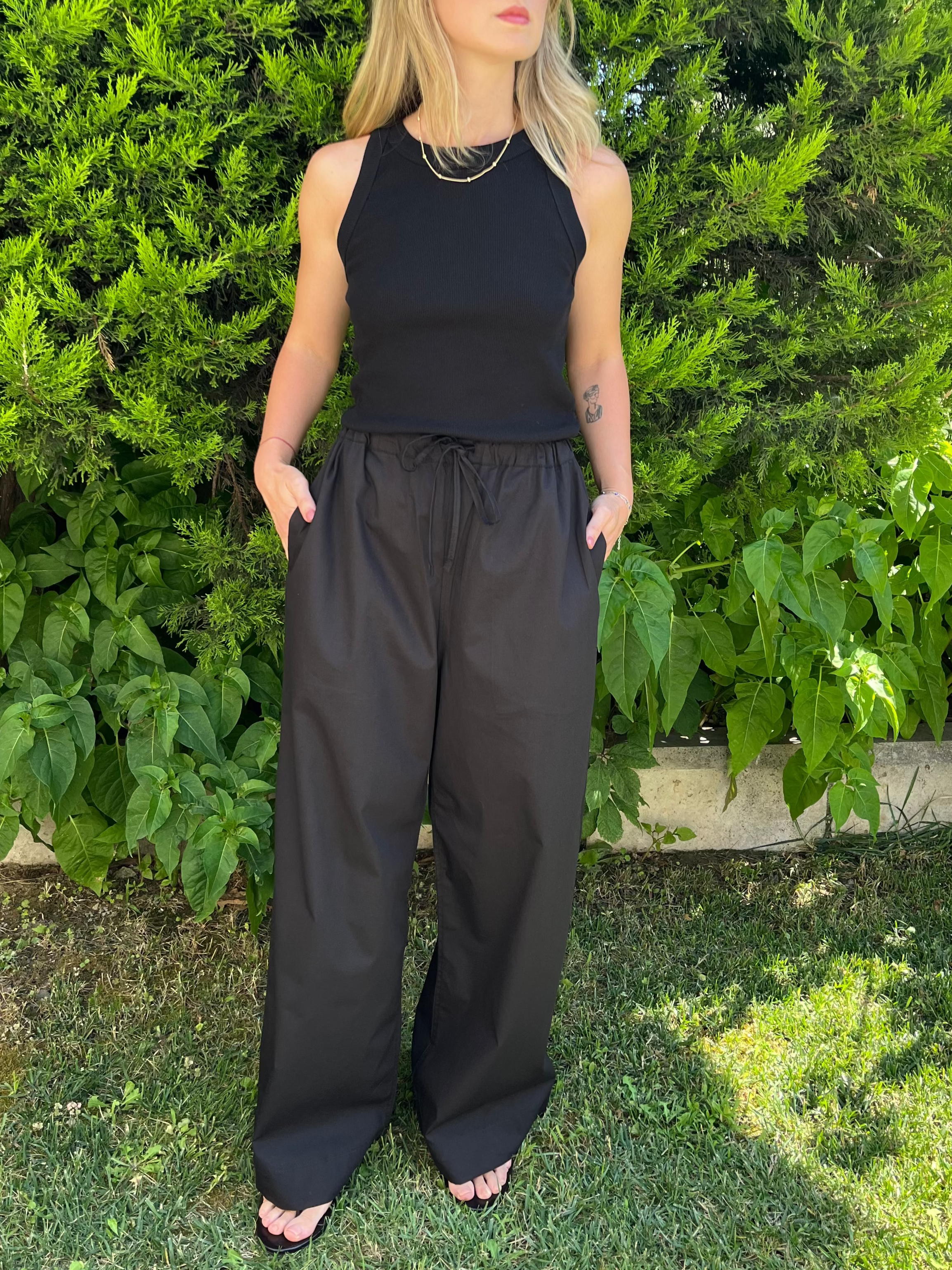 Siyah Poplin Pantolon