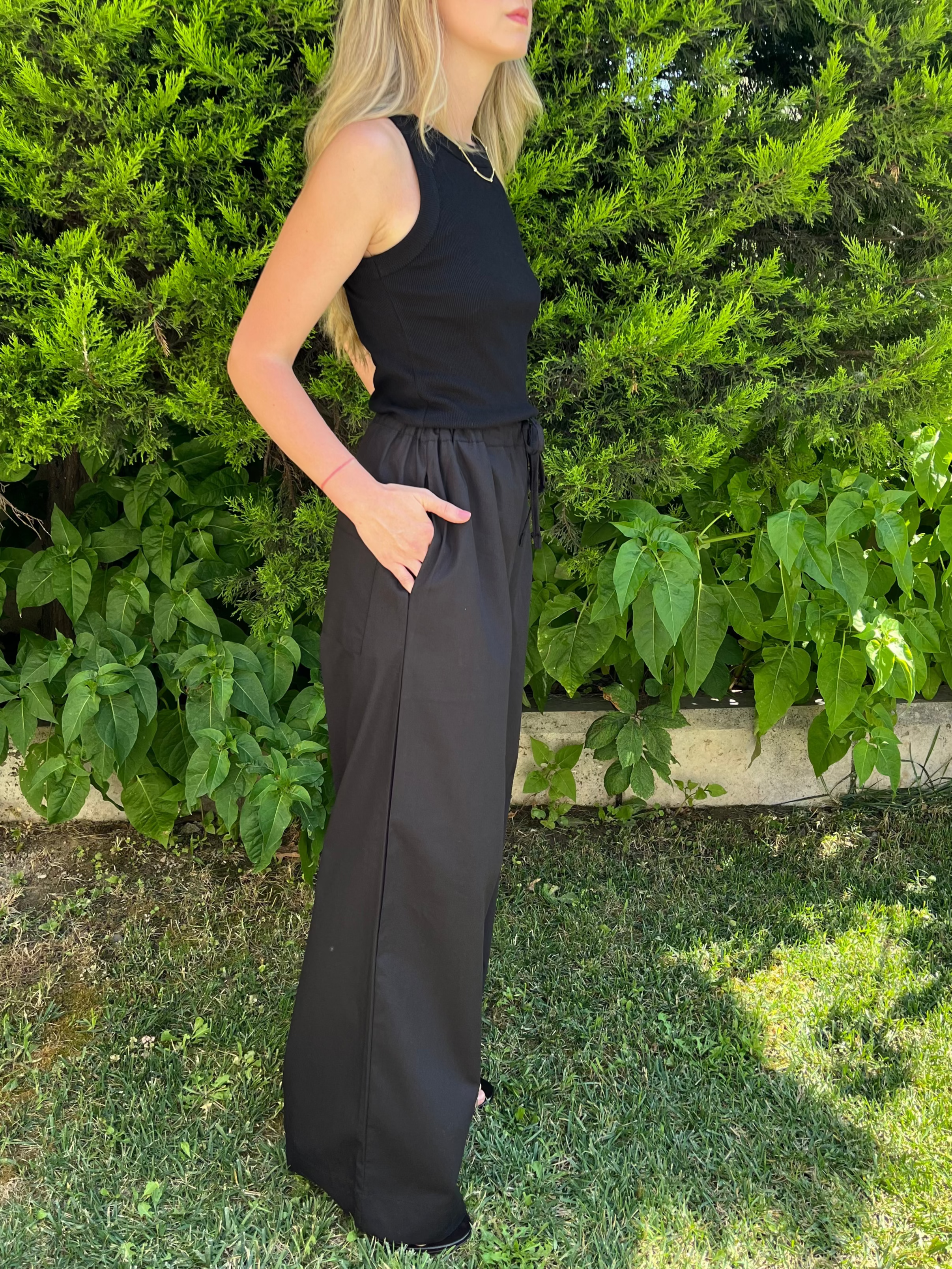 Siyah Poplin Pantolon